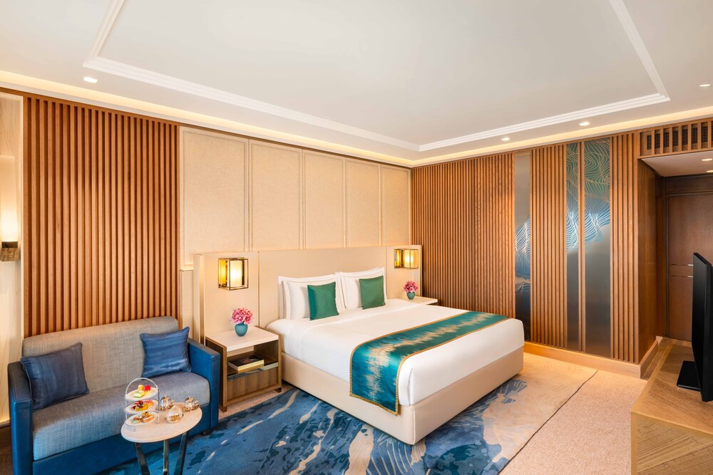 “غرف إكزوتيكا بالم بالوان هادئة تشي بفخامة لا حدود لهاالمصدر:Taj Exotica Resort & Spa 