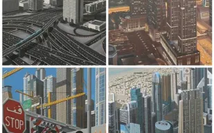 فنان عالمي يرسم دبي كانها حقيقية