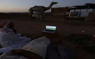 رويترز تختار صورة سعوديين يتابعون مباراة في الصحراء بين أبرز لقطات المونديال