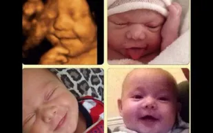 طفل سعيد منذ كان جنيناً في رحم أمه