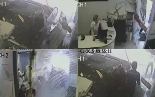 فيديو..سيارة “طائرة” تخترق مكتب عقارات في البرازيل