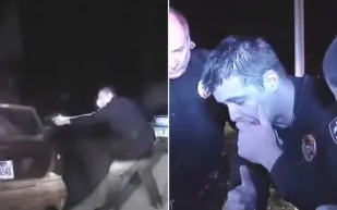 فيديو..انهيار ضابط أمريكي بعد قتله شخصا أعزل