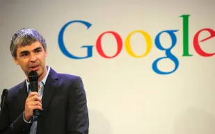 لاري بيج وشريكه سيرغي برين مؤسسا جوجل