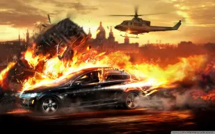 فيديو مروع لسقوط رافعة بشارع شيخ زايد واحتراق سيارات