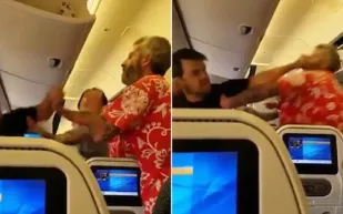 شاهد| شجار بالأيدي على متن طائرة متجهة إلى لوس أنجلوس