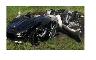 واحدة من أغلى الحوادث في بريطانيا تحطم فيراري بعد شرائها بساعة