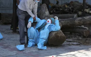 كورونا في الهند.. شاب يقضي 10 أيام في الحجر الصحي على شجرة  (فيديو)