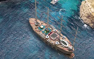 "الجاليون" يخت شراعي عملاق مستوحى من التراث البحري الإسباني