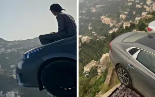 سعوديين يستعرضون بسياراتهم ويقفون على حافة مرتفعات فيفاء! (فيديو) سعوديون يستعرضون بسياراتهم ويقفون على حافة مرتفعات فيفاء! (فيديو)