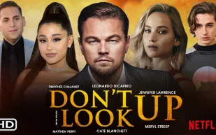 جينيفر لورانس تدافع عن ليوناردو دى كابريو في Don’t Look Up