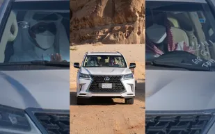 ما نوع السيارة التي قادها ولي العهد بصحبة أمير قطر في جولة العلا؟