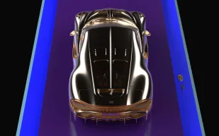 منحوتة من الذهب الوردي تكريمًا لبوجاتي La Voiture Noire الخارقة