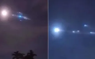 لحظة سقوط الصاروخ الصيني في مياه المحيط (فيديو) 