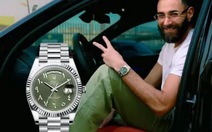 سعرها يصل إلى 220 ألف دولار.. كريم بنزيما يتألق بساعة رولكس Day-Date 40