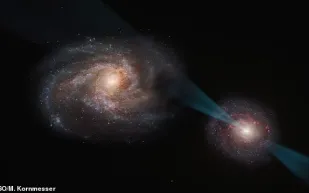 علماء يرصدون "مبارزة كونية" بين مجرتين في ظاهرة فلكية نادرة (فيديو)