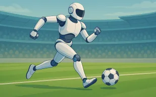 روبوتات شبيهة بالبشر تخوض أول مباراة كرة قدم مستقلة (فيديو)