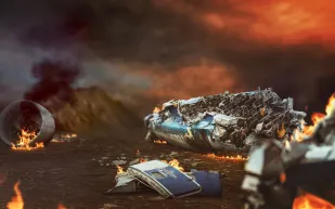 طائرة طبية تنقلب رأسًا على عقب وتتحطم بعد إقلاعها بثوانٍ (فيديو)