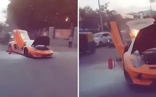 احتراق لامبورغيني أفينتادور في الهند وملياردير شهير يتهم الشركة بالإهمال (فيديو)