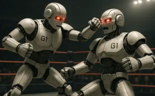 روبوت قتال يتصرف من تلقاء نفسه في عرض UFC  ( فيديو)