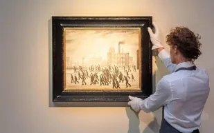 لوحة "Going to the Match" تعرض في مزاد بهذا السعر