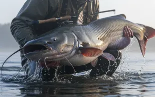 بعد معركة استمرت 30 دقيقة.. صياد بريطاني يصطاد سمكة سلور عملاقة بوزن 100 كجم في إسبانيا