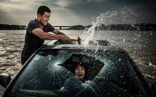 فيديو يوثق إنقاذ درامي لسائق سيارة أودي غارقة في الصين