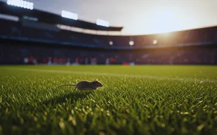 حادثة طريفة.. فأر يتسبب في إيقاف مباراة بلجيكا وويلز