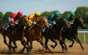 لحظة مرعبة في سباق خيول أمريكي بسبب سيارة إسعاف (فيديو)