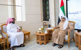 تركي آل الشيخ يلتقي الشيخ منصور بن زايد في أبوظبي