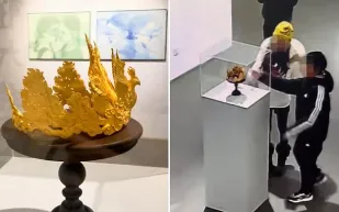 حادثة غير متوقعة بمنتصف بكين.. طفل يتسبب بتحطيم تاج ذهبي نادر (فيديو)