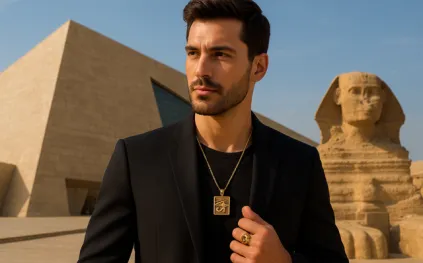 ذهب الفراعنة يلمع من جديد: إكسسوارات رجالية تحيي مجد الحضارة القديمة