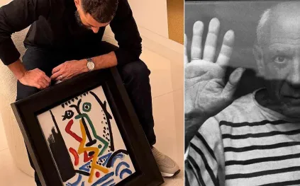 كريم بنزيما يقتني لوحة لفنان عالمي أثناء زيارته إلى متحف اللوفر.. من هو وكم بلغ سعرها؟