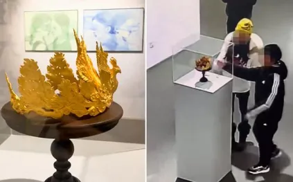 حادثة غير متوقعة بمنتصف بكين.. طفل يتسبب بتحطيم تاج ذهبي نادر (فيديو)