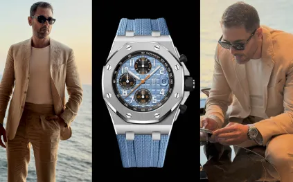 أحمد عز في جدة: أناقة الكتان تلتقي بفخامة Audemars Piguet