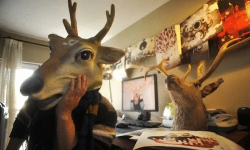 يرتدى رأس ظبي 4 سنوات