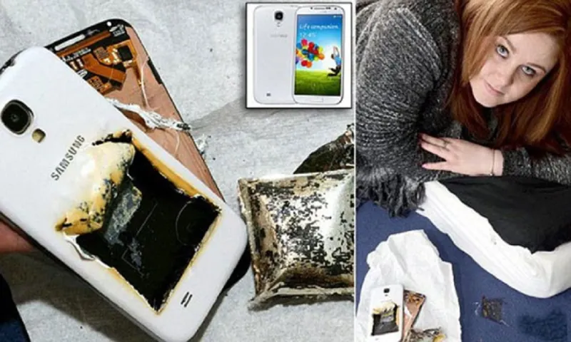 صور..احتراق GalaxyS4 يوقظ فتاة من النوم