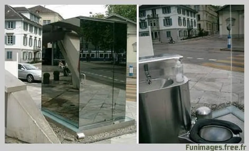 حمام من زجاج شفاف في الأماكن العامة بسويسرا..