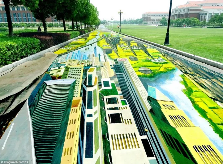 بالصور..أكبر لوحة ثلاثية الأبعاد في العالم