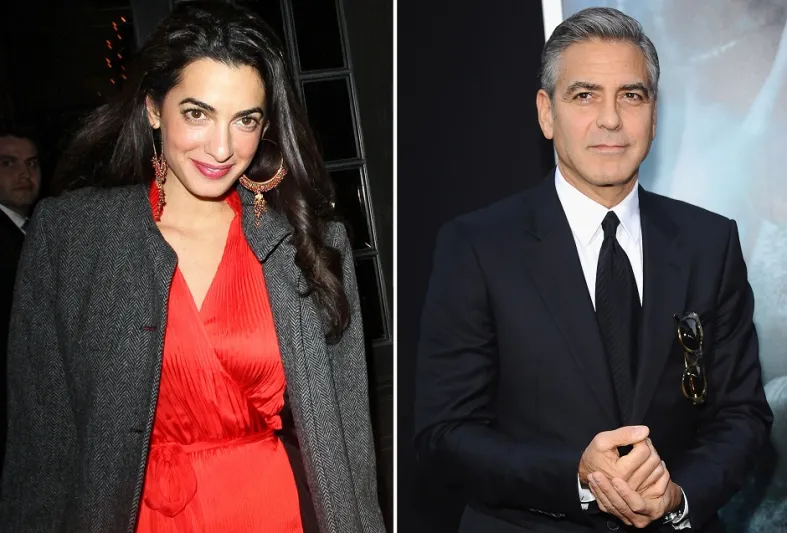 بالصور: "بروفا" كلوني وامل علم الدين قبل الزفاف