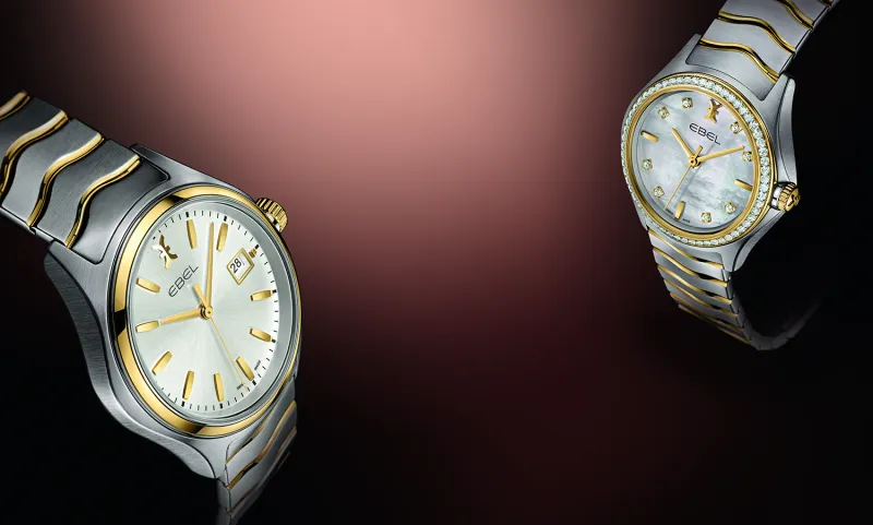 ساعة EBEL WAVE من الستيل والذهب– له ولها