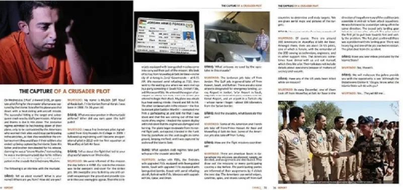 "داعش" ينشر صورة للطيار الأردني ونص مقابلة معه