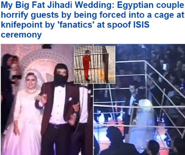  صور..زفاف مصري يرعب الحضور “بالسخرية من داعش”
