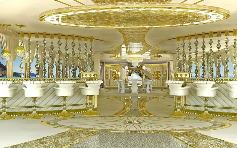 بالصور:يخت "الجمال" مصنوع من الذهب والاحجار الكريمة 