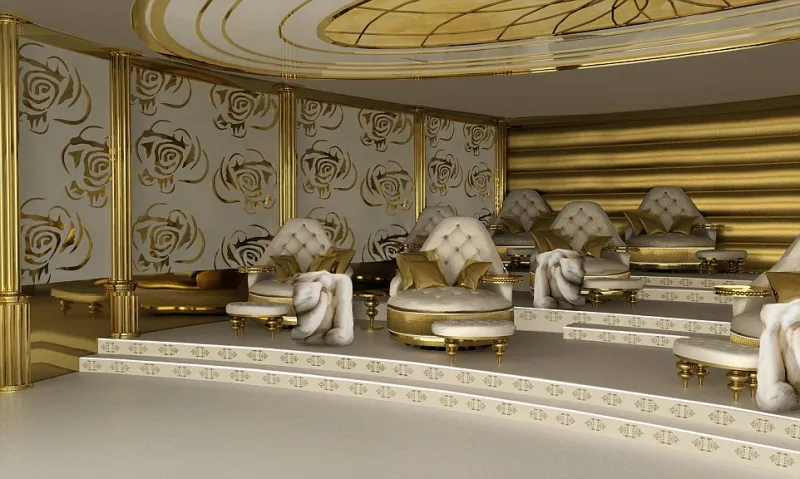 بالصور:يخت "الجمال" مصنوع من الذهب والاحجار الكريمة 