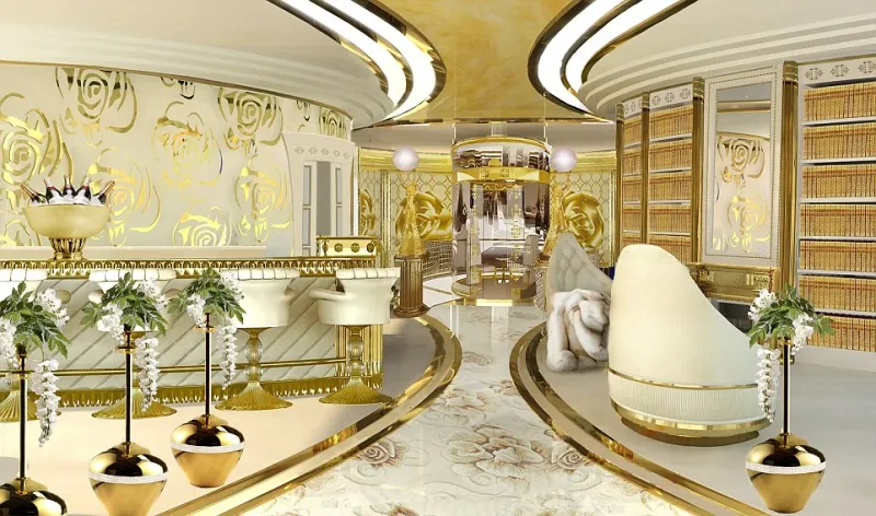 بالصور:يخت "الجمال" مصنوع من الذهب والاحجار الكريمة 