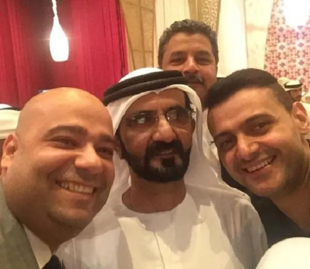 بالصور: الشيخ محمد بن راشد مع رامز جلال وناصر القصبي 