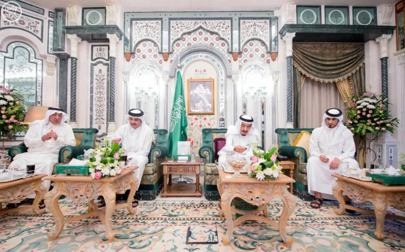 بالصور:حفل إفطار الملك سلمان إكراما للشيخ تميم أمير قطر 
