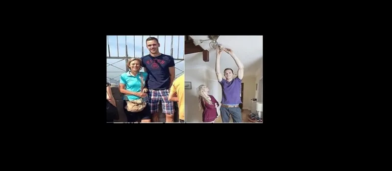 طالب عملاق يبلغ طوله 2م و13سم