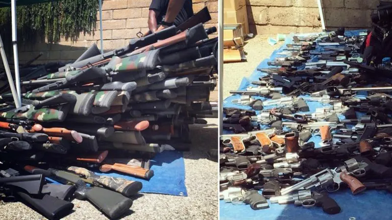 بالصور 1200 سلاح ناري في منزل رجل ميت في لوس أنجليس