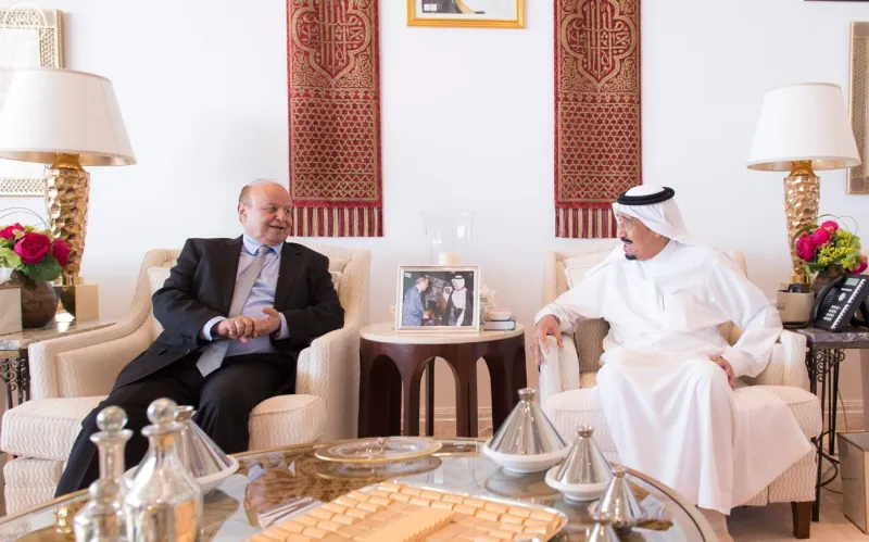 بالصور: خادم الحرمين الشريفين يستضيف الرئيس اليمني 